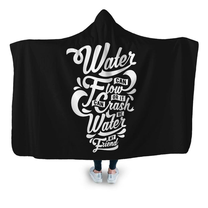 Be Water My Friend Hooded Blanket - Adult / Premium Sherpa