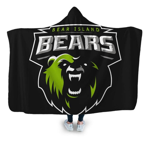 Bearisland Bears Hooded Blanket - Adult / Premium Sherpa
