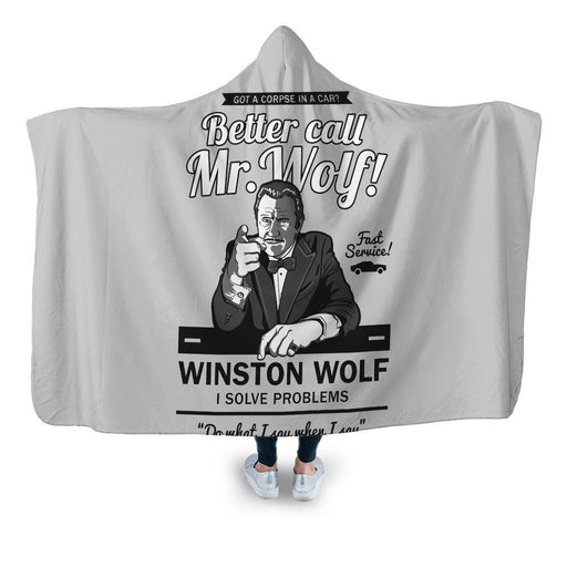 Better Call Wolf Hooded Blanket - Adult / Premium Sherpa