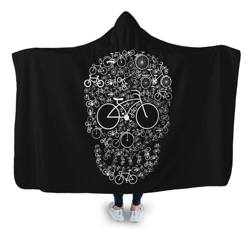 Bicycle Skull Hooded Blanket - Adult / Premium Sherpa