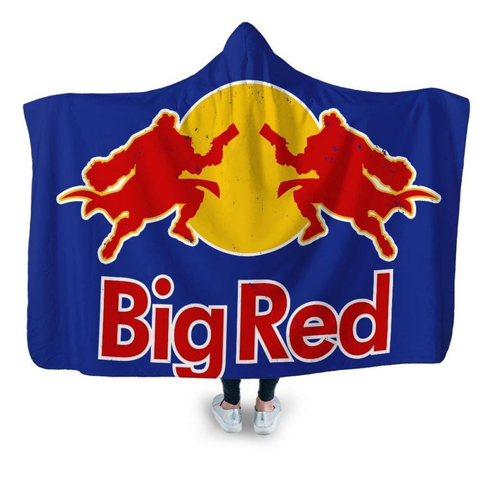 Big Red Hooded Blanket - Adult / Premium Sherpa