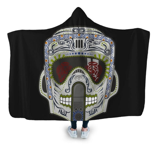 Bike Scout Day Of The Dead Hooded Blanket - Adult / Premium Sherpa
