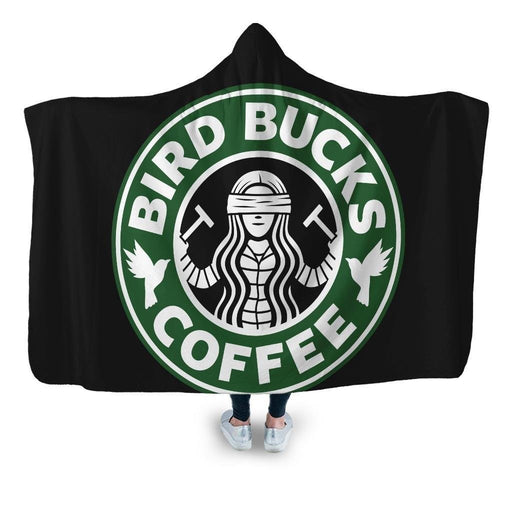 Bird Bucks Coffee Hooded Blanket - Adult / Premium Sherpa