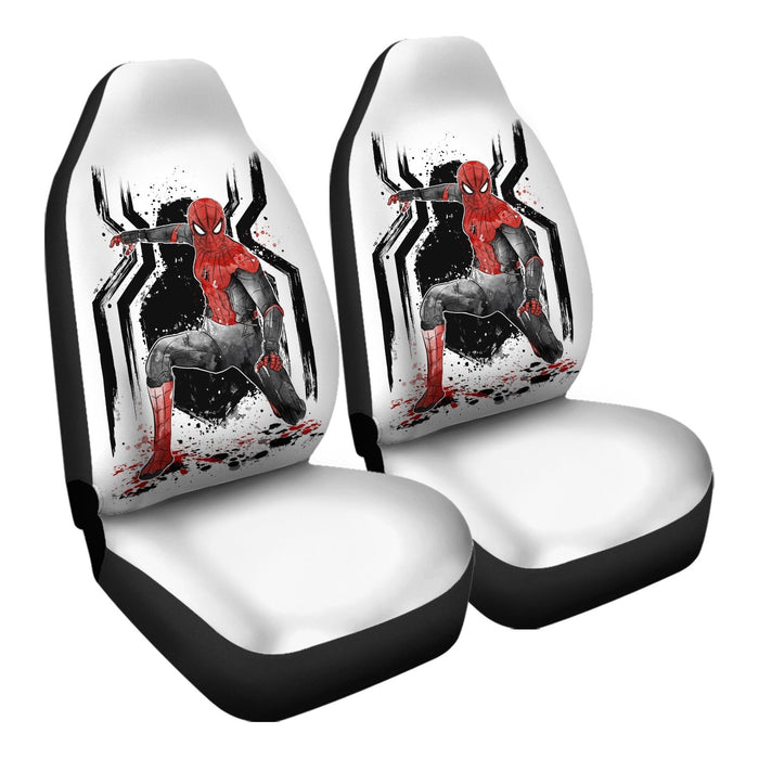 Black And Red Spider Suit Car Seat Covers - One size