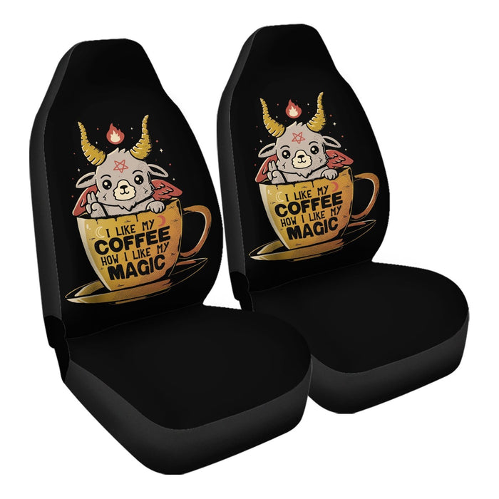 Black Coffee Car Seat Covers - One size