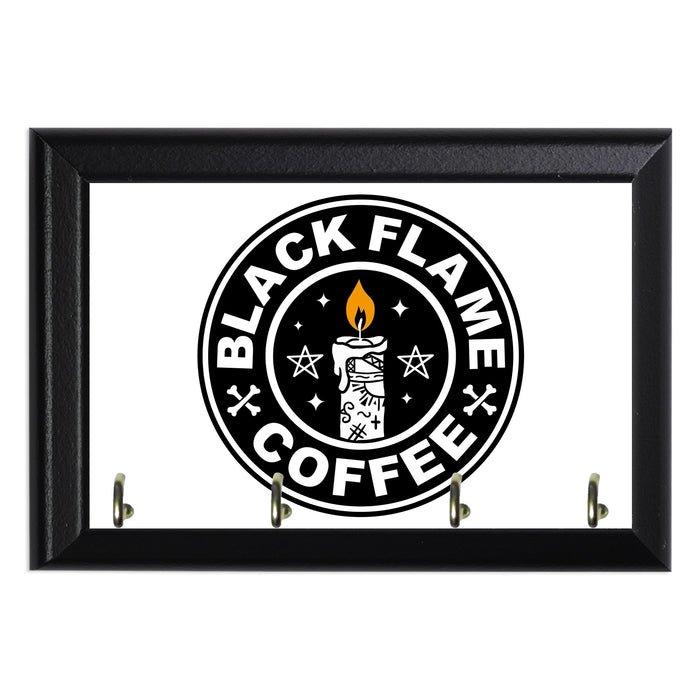 Black Flame Coffee Wall Plaque Key Holder - 8 x 6 / Yes