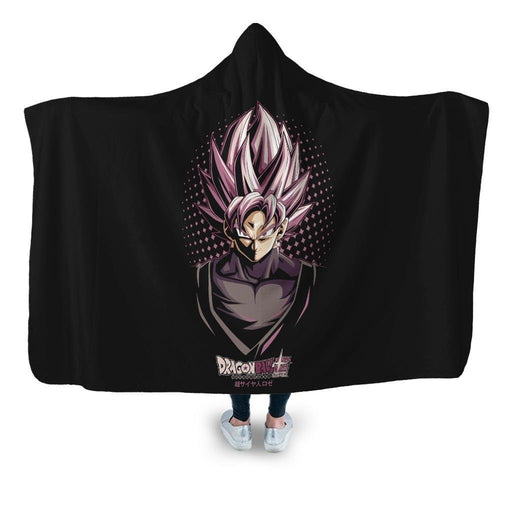Black Goku Hooded Blanket - Adult / Premium Sherpa