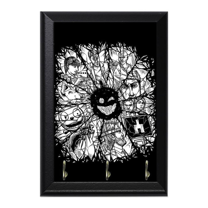 Black Mirror Decorative Wall Plaque Key Holder Hanger - 8 x 6 / Yes