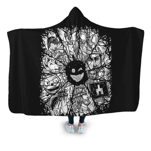 Black Mirror Design Hooded Blanket - Adult / Premium Sherpa