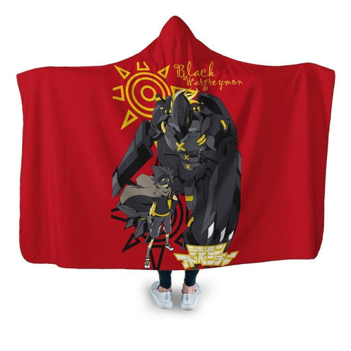 Black Wargreymon Hooded Blanket - Adult / Premium Sherpa