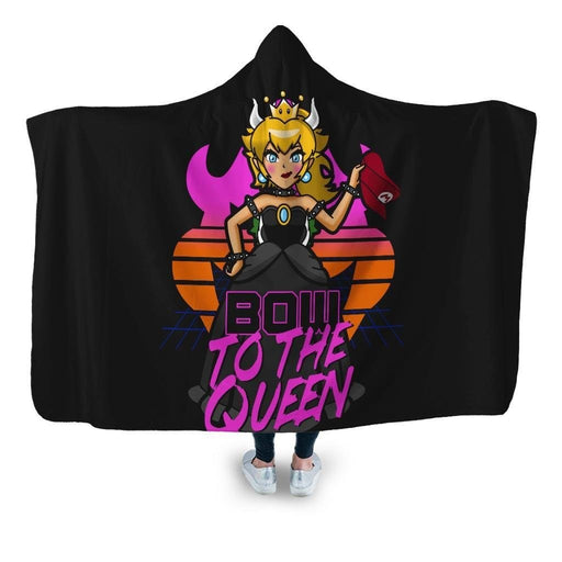 Bow To The Queen Hooded Blanket - Adult / Premium Sherpa