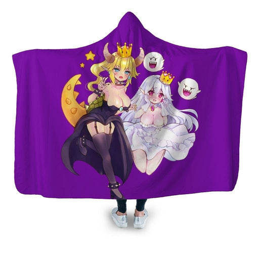 Bowsette and Princess Boo Hooded Blanket - Adult / Premium Sherpa