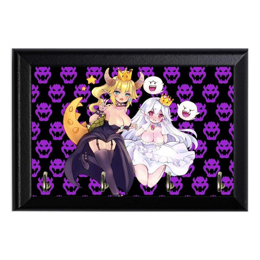 Bowsette and Princess Boo Wall Plaque Key Holder Hanger - 8 x 6 / Yes