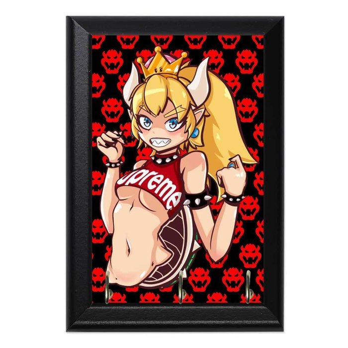 Bowsette Decorative Wall Plaque Key Holder Hanger - 8 x 6 / Yes