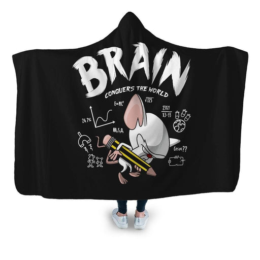 Brain Vs The World Hooded Blanket - Adult / Premium Sherpa