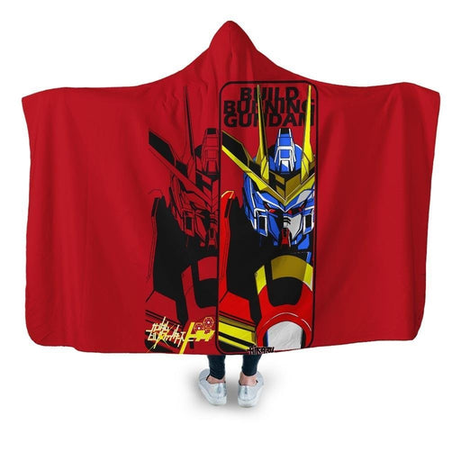 Build Burning Gundam Hooded Blanket - Adult / Premium Sherpa