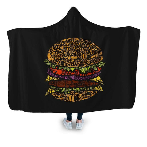Burger Hooded Blanket - Adult / Premium Sherpa