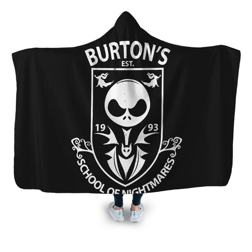 Burtons School Of Nightmares Hooded Blanket - Adult / Premium Sherpa