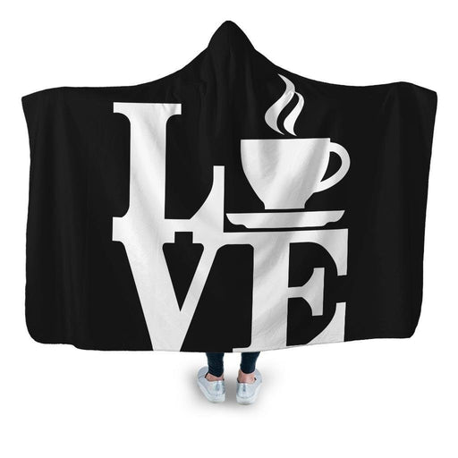 Caffee Love Hooded Blanket - Adult / Premium Sherpa