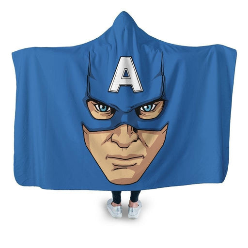 Captain America Mask Hooded Blanket - Adult / Premium Sherpa