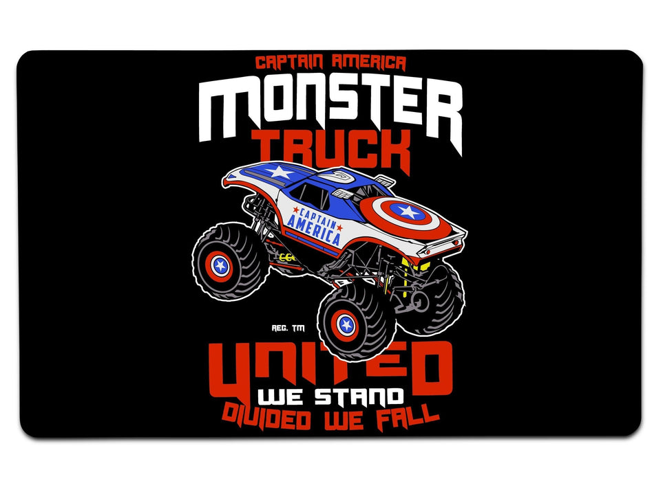 Captain America Monster Truck Large Mouse Pad