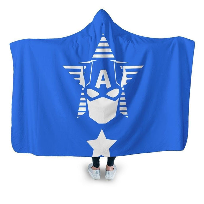 Captain Rogers Minimalist Hooded Blanket - Adult / Premium Sherpa