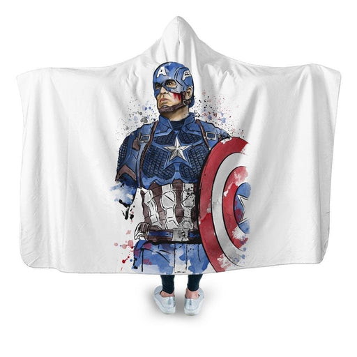Captain Watercolor Hooded Blanket - Adult / Premium Sherpa