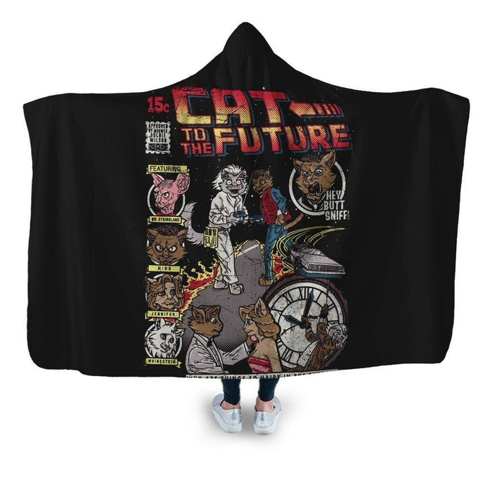 Cat To The Future Hooded Blanket - Adult / Premium Sherpa