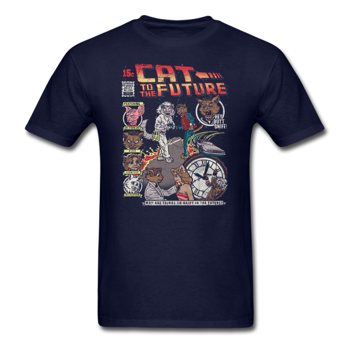 Cat To The Future Unisex Classic T-Shirt - navy / S
