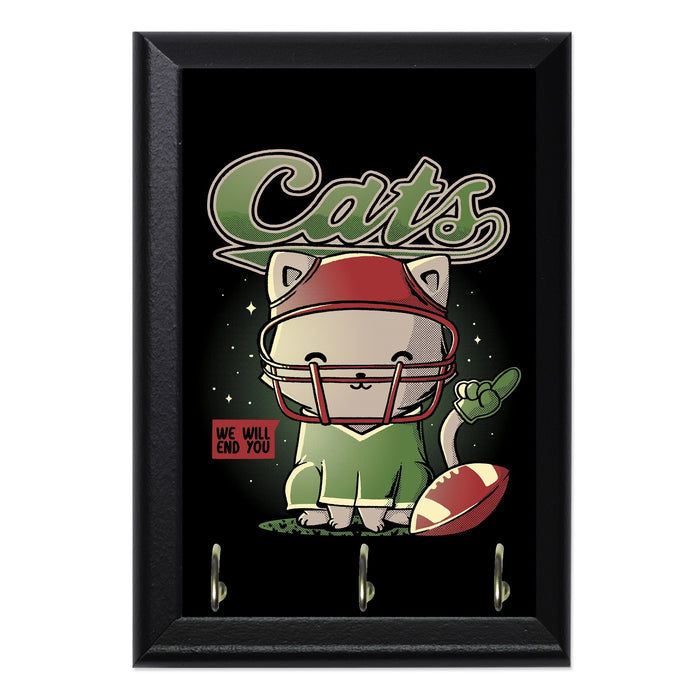 Cats Football Key Hanging Plaque - 8 x 6 / Yes