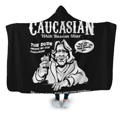 Caucasian Mixer Hooded Blanket - Adult / Premium Sherpa