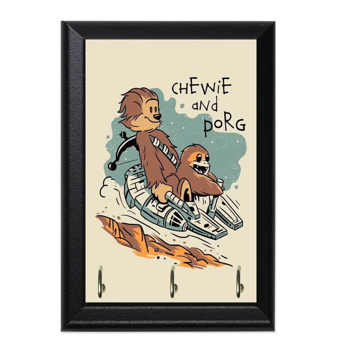 Chewie and Porg Decorative Wall Plaque Key Holder Hanger
