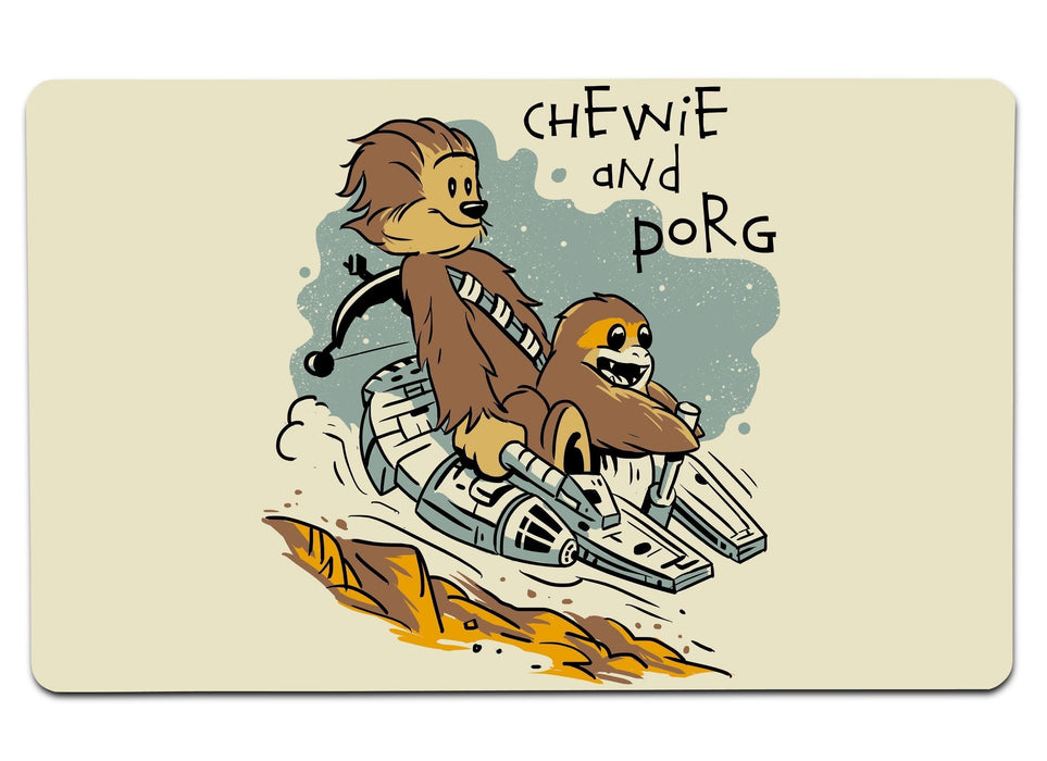 Chewie And Porg Large Mouse Pad
