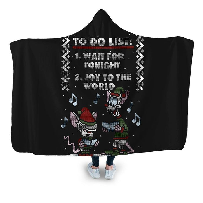 Christmas List Hooded Blanket - Adult / Premium Sherpa