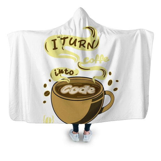 Coffee And Coding Hooded Blanket - Adult / Premium Sherpa