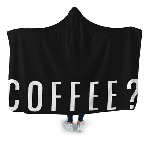 Coffee Hooded Blanket - Adult / Premium Sherpa