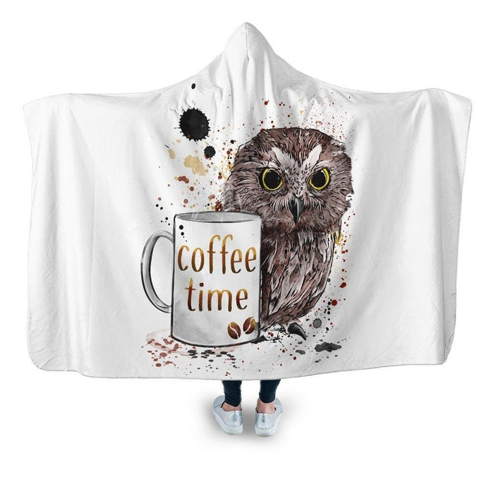 Coffee Time Hooded Blanket - Adult / Premium Sherpa