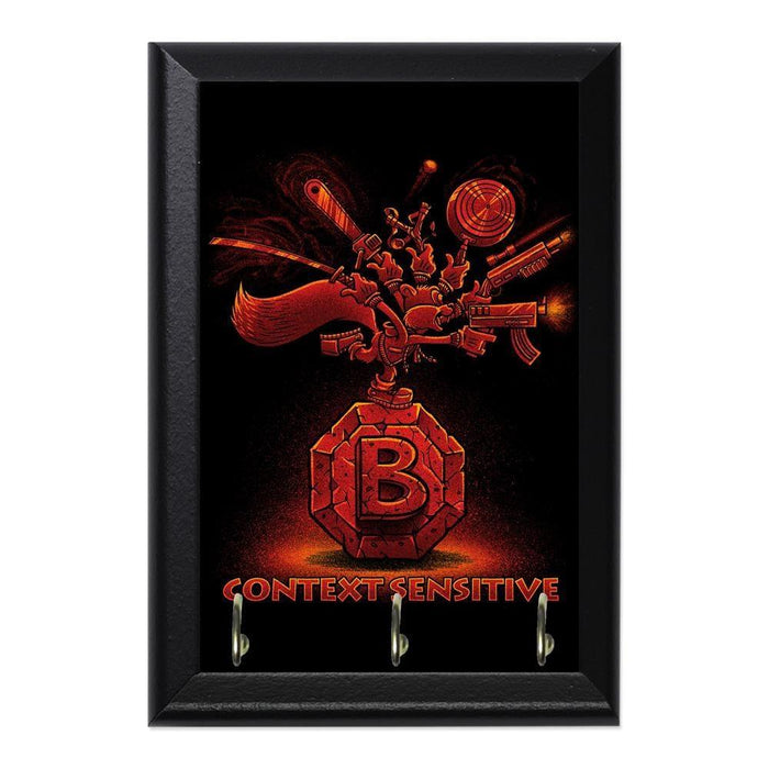 Context Sensitive 2 Decorative Wall Plaque Key Holder Hanger - 8 x 6 / Yes