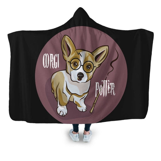 Corgi Potter Hooded Blanket - Adult / Premium Sherpa