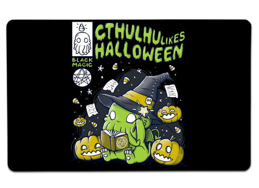 Cthulhu Likes Halloween Large Mouse Pad