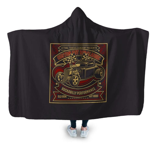 Custom Hot Rod Classic Hooded Blanket - Adult / Premium Sherpa
