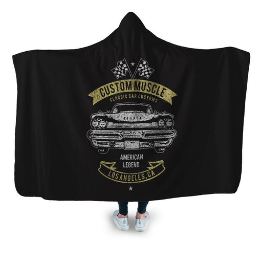 Custom Muscle Hooded Blanket - Adult / Premium Sherpa
