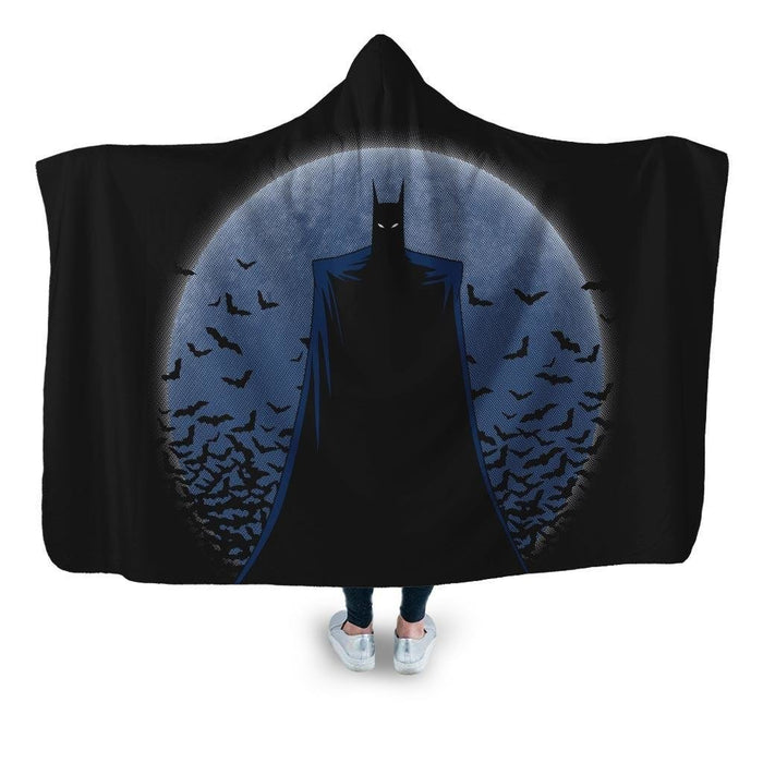 Darkest Night Halftoned Hooded Blanket - Adult / Premium Sherpa