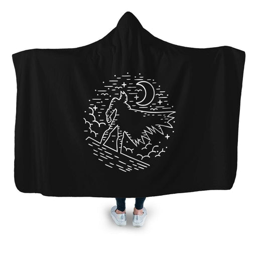 Darkest Night Hooded Blanket - Adult / Premium Sherpa