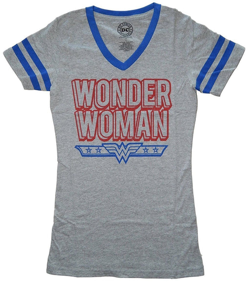 DC Comics: Wonder Woman Logo Junior V-Neck Tee T-Shirt by Bioworld - Small