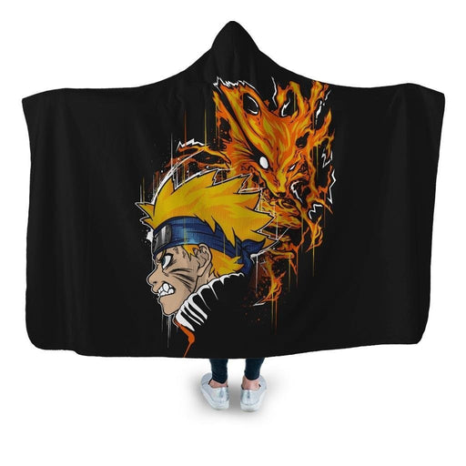 Demon Fox Hooded Blanket - Adult / Premium Sherpa