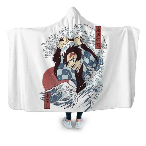 Demon Slayer Ukiyo E Hooded Blanket - Adult / Premium Sherpa