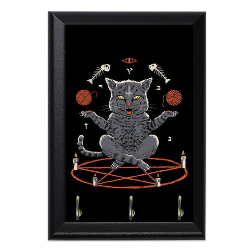 Devious Cat Wall Plaque Key Holder - 8 x 6 / Yes