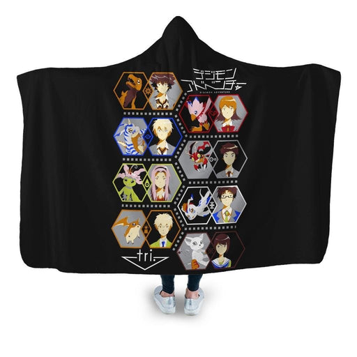 Digimon Tri Hooded Blanket - Adult / Premium Sherpa