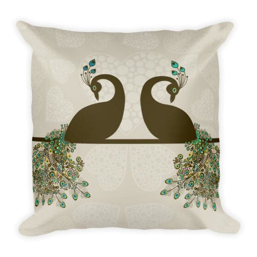 Double Peacock Throw Pillow 18 x Square With Insert